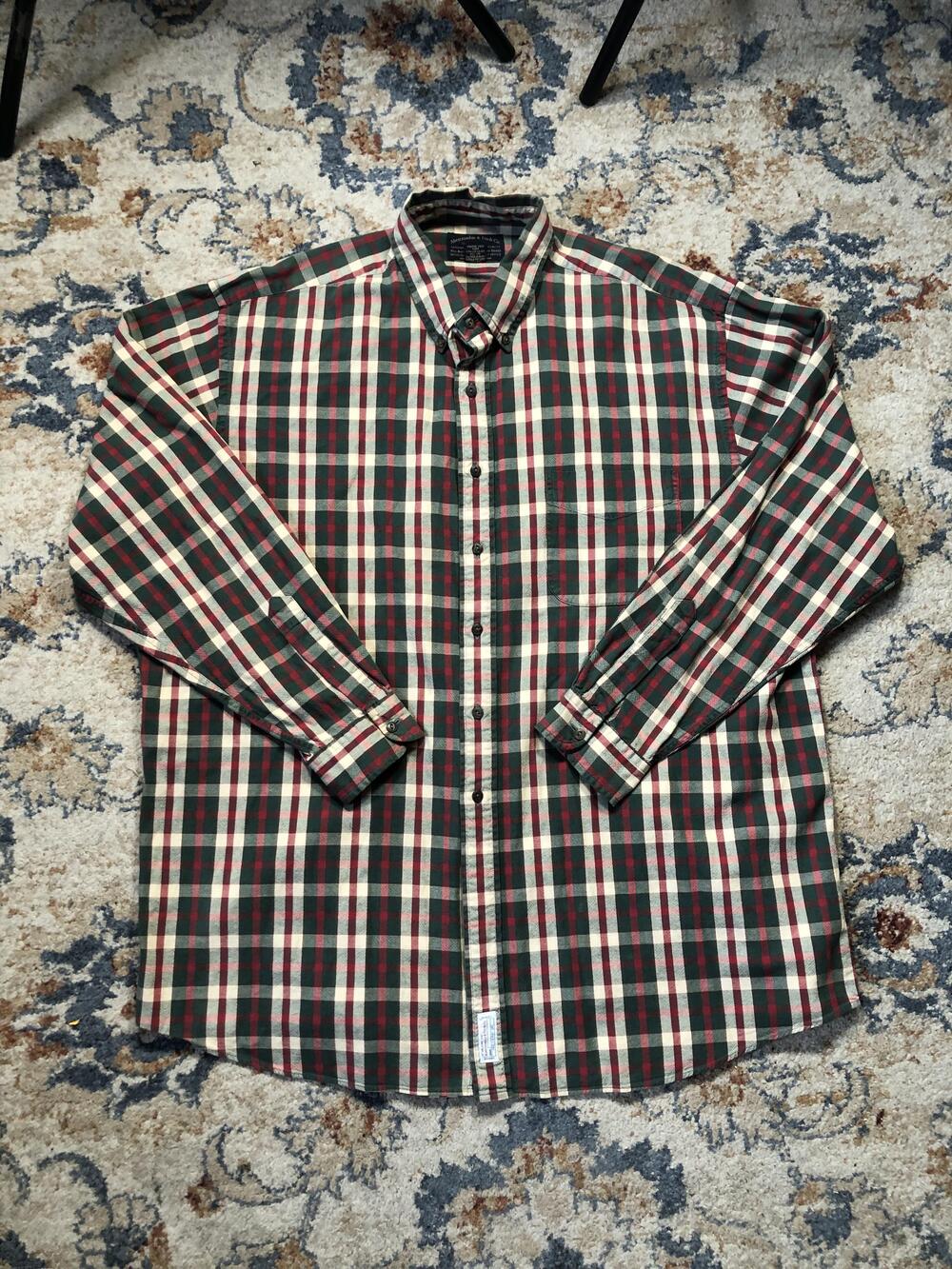 Abercrombie & Fitch Shirt Mens XL Plaid Button Down Pocket 90s Vintage Grunge